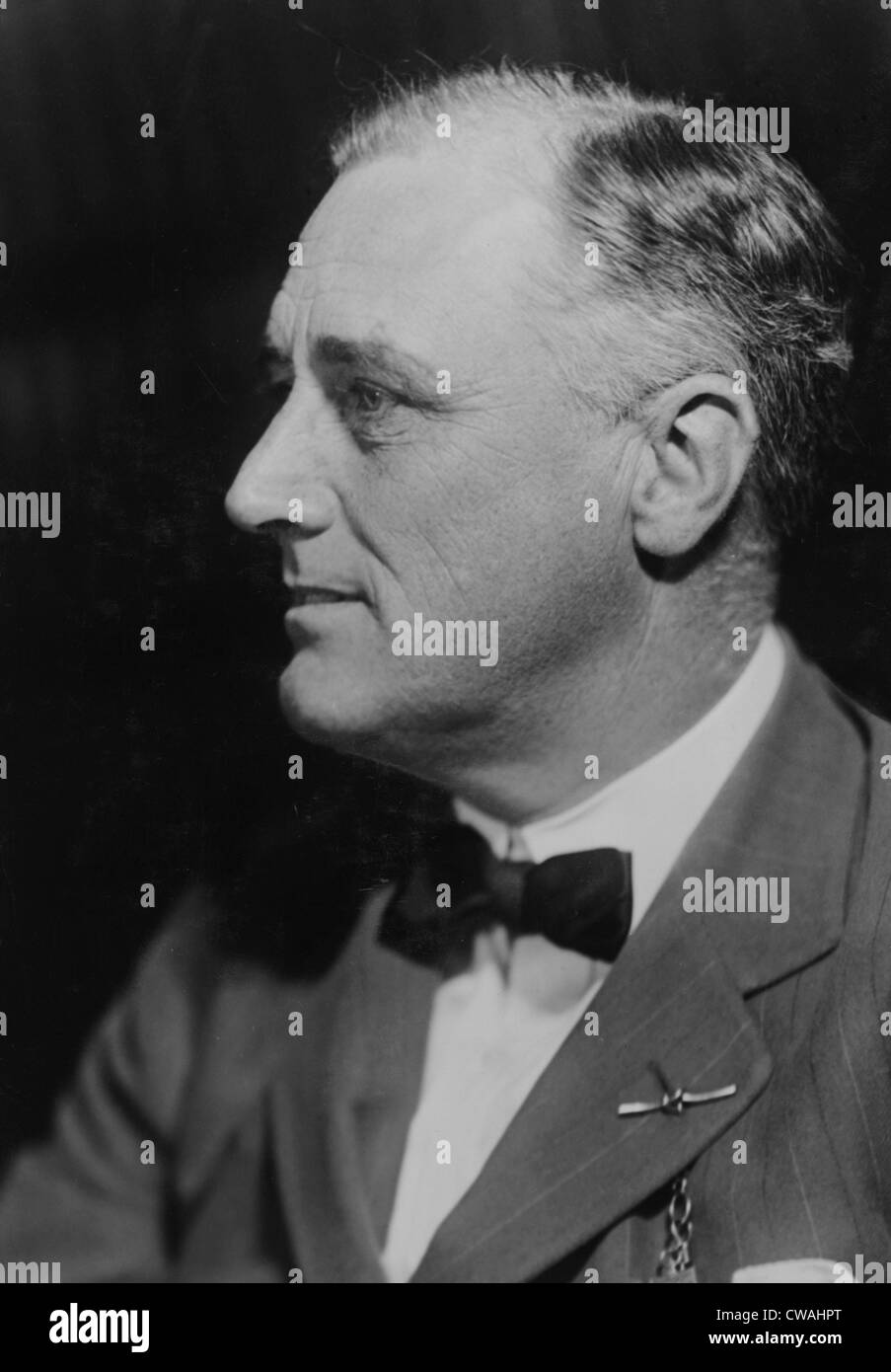 Präsident Franklin D. Roosevelt (1882-1945) Kopf und Schultern Profilbildnis, ca. 1932. Stockfoto
