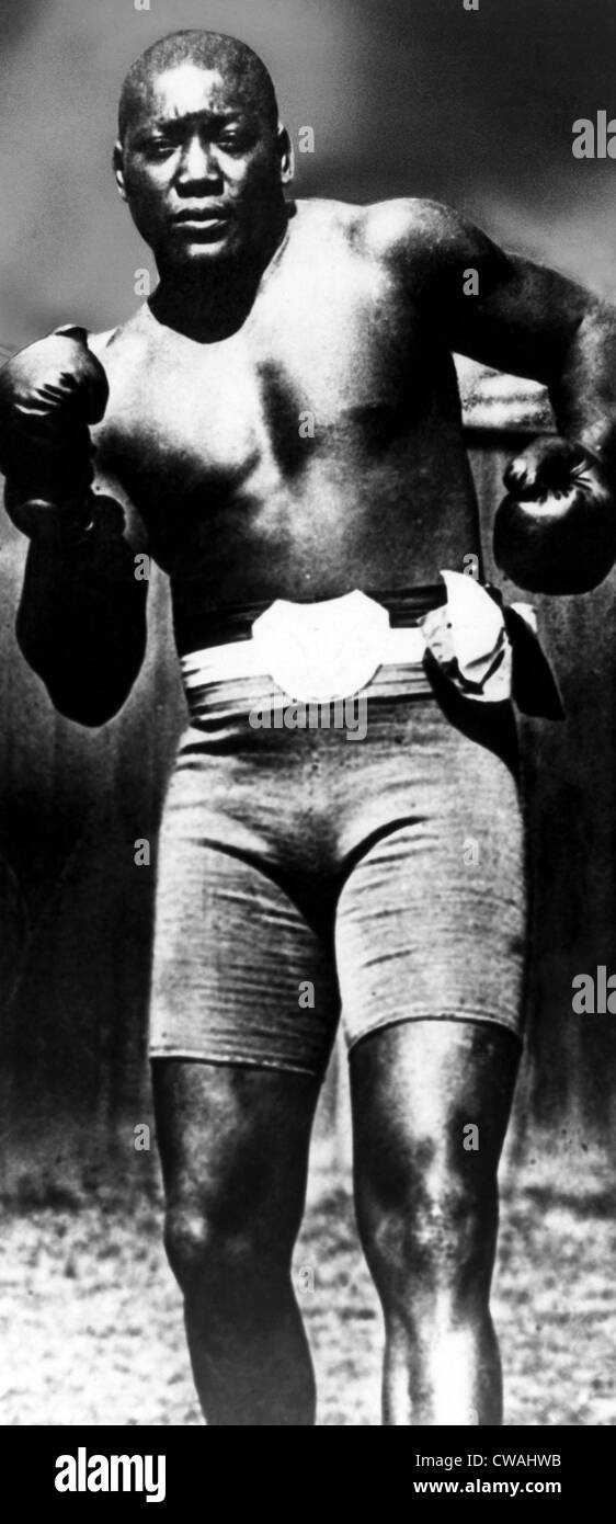 Boxer Jack Johnson, ca. 1910 s. Höflichkeit: CSU Archive/Everett Collection. Stockfoto