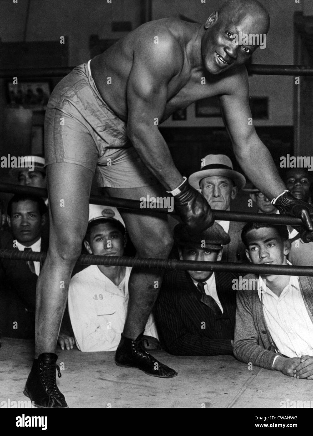 Boxer Jack Johnson, ca. 1910 s. Höflichkeit: CSU Archive/Everett Collection. Stockfoto