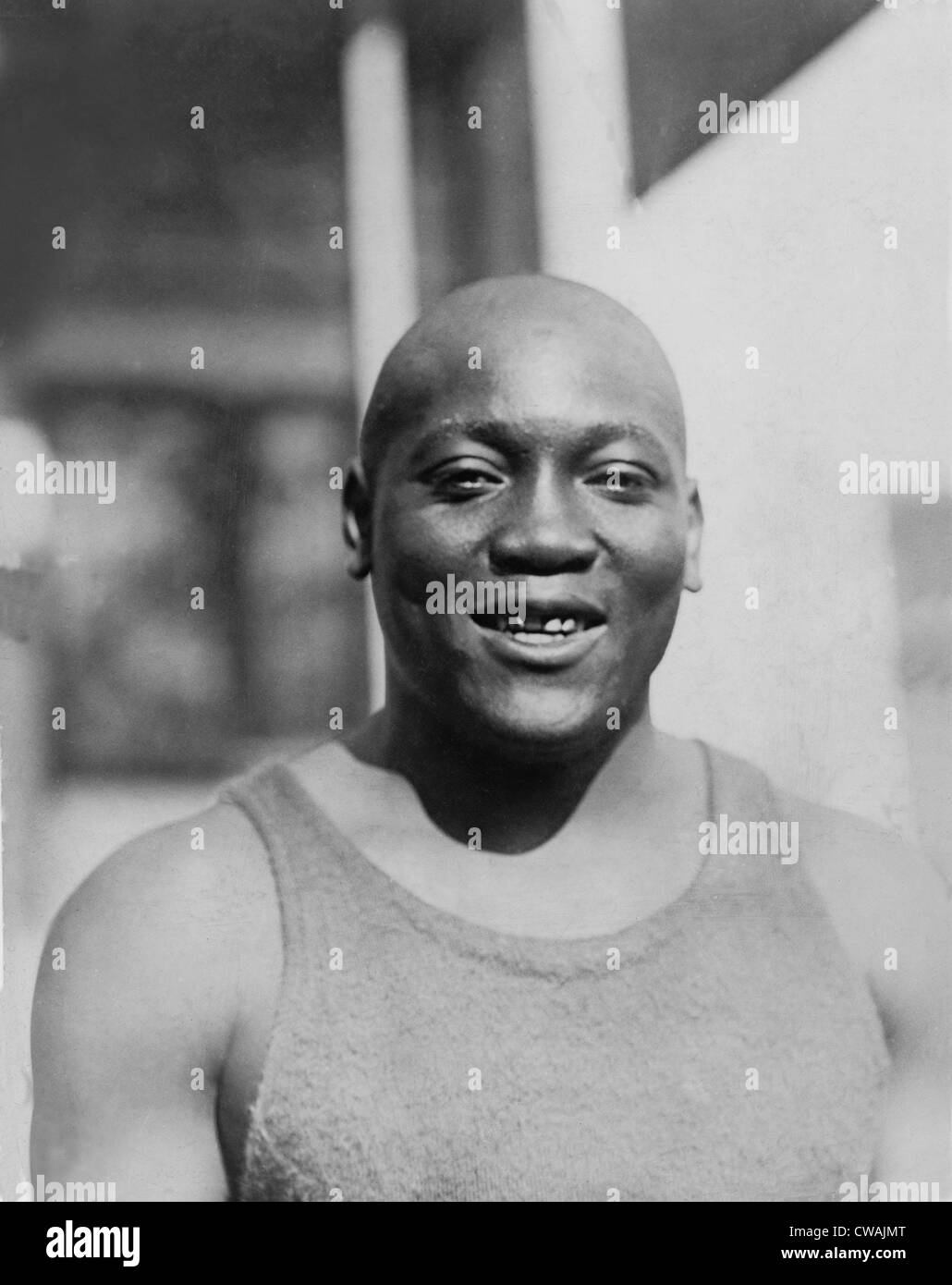 Jack Johnson (1878-1946) war der erste Afroamerikaner, die Heavyweight Championship im Jahr 1908 zu gewinnen. 1910-Foto. Stockfoto