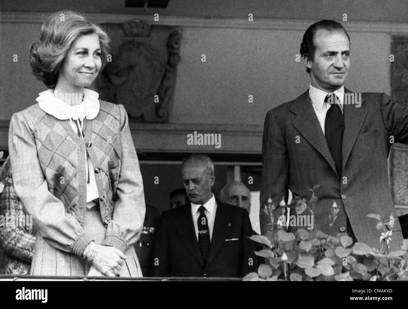 Königin Sofia und König Juan Carlos von Spanien. ca. 1980er Jahre. Höflichkeit: CSU Archive/Everett Collection. Stockfoto