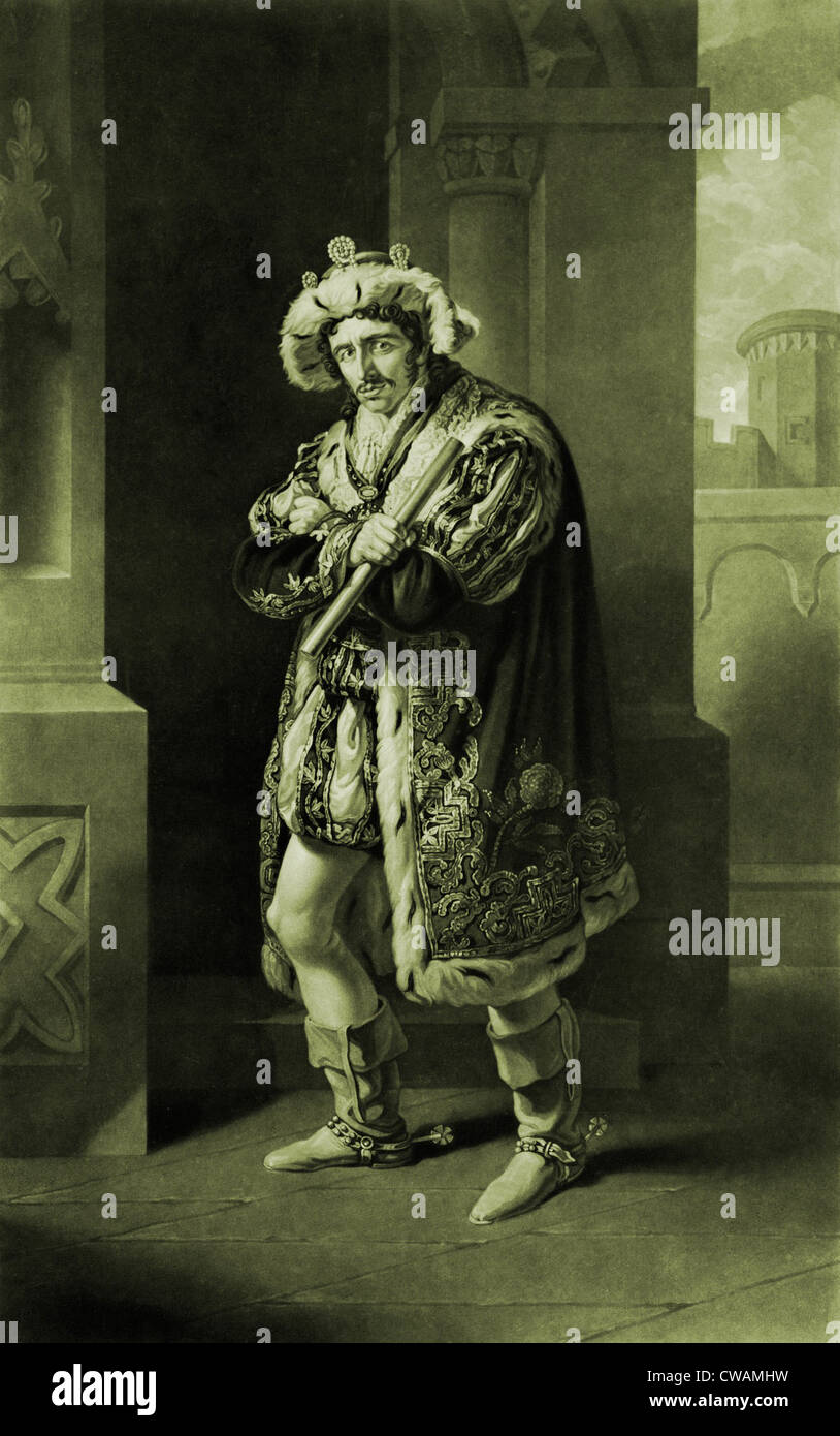 Edmund Kean (1789-1833), britischer Schauspieler, in Shakespeares RICHJARD III, Akt IV, Szene 4.  Kean war berühmt für seine Darstellung des Stockfoto