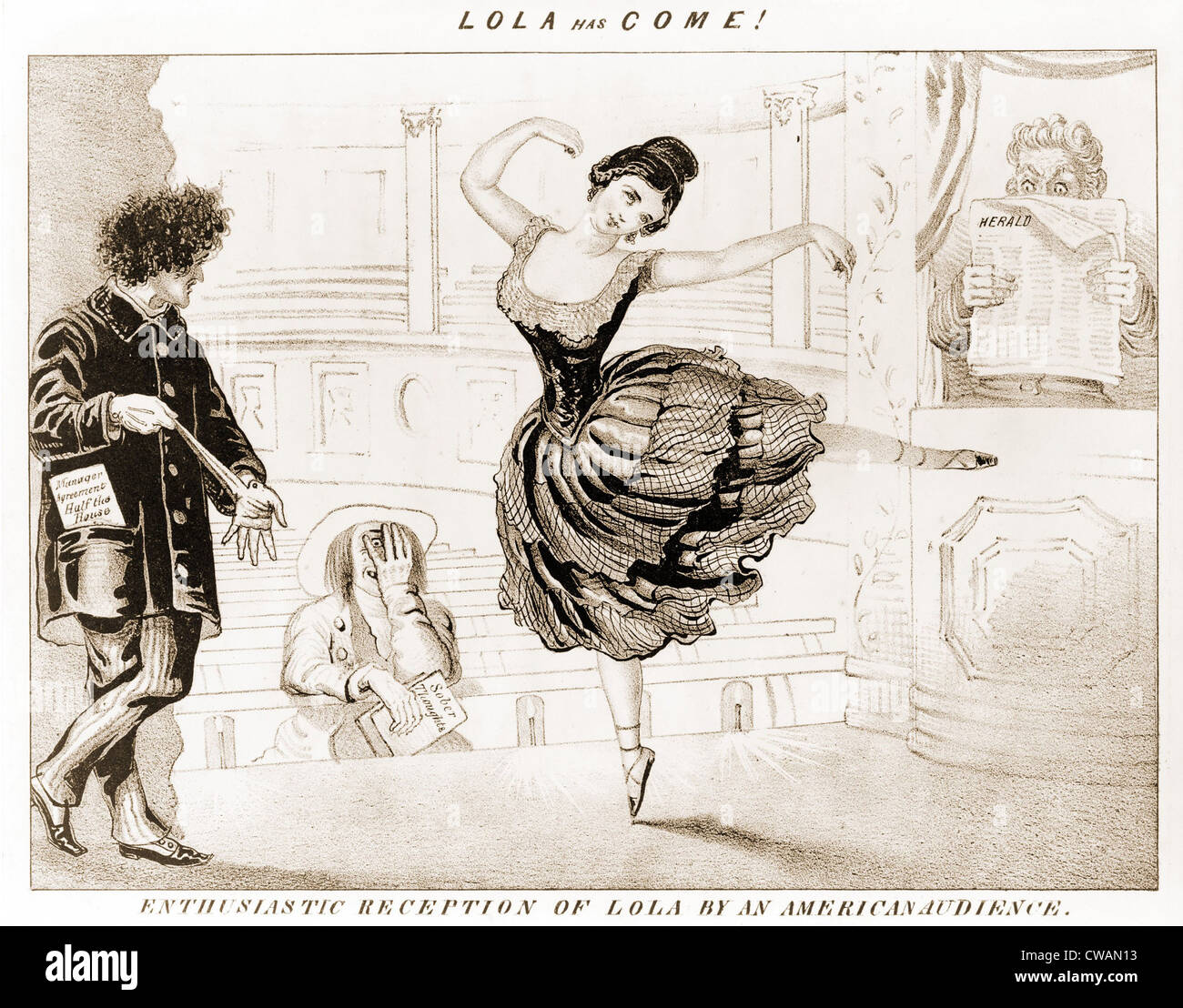 Irische Tänzerin Lola Montez (1818-1861), und eine Zeit Geliebte des Königs von Bayern, tourte durch die USA von 1851-53. Stockfoto