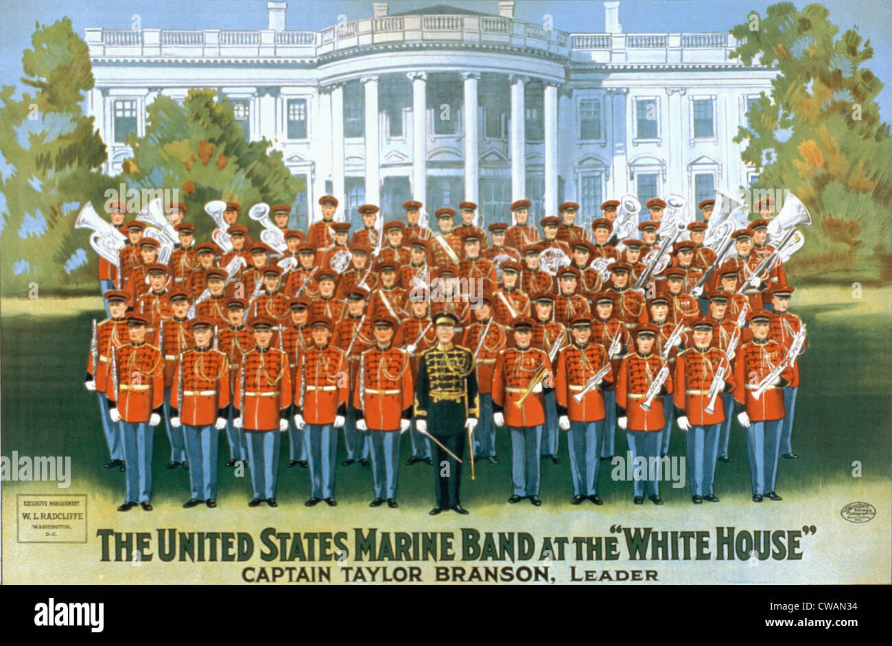 Das United States Marine Band im Weißen Haus war von 1937 bis 1940, 20. Leiter der Marine Band unter der Leitung von Taylor Branson. Die Stockfoto