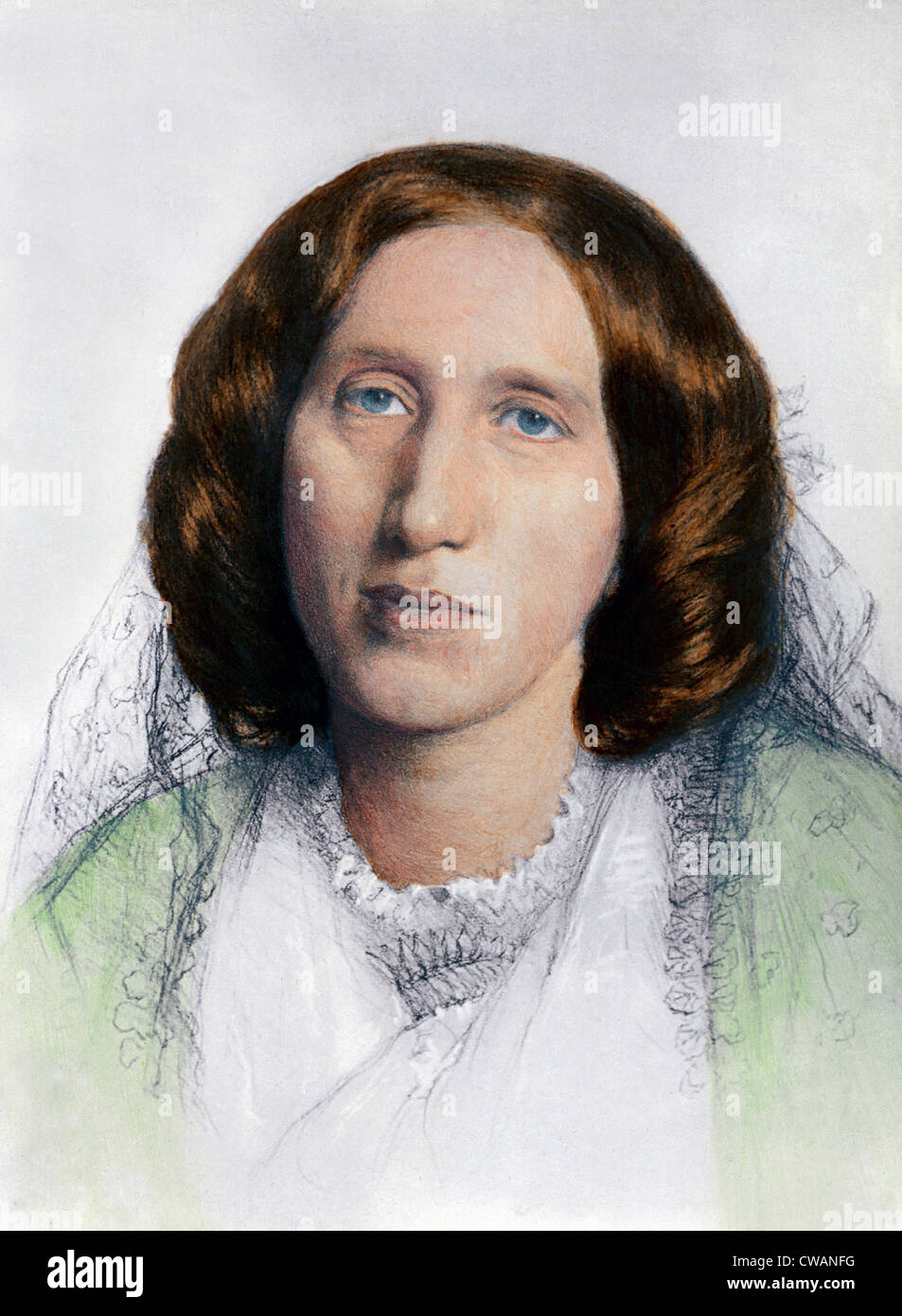 George Eliot (1819-1880) Mary Ann Evans geboren wurde, aber schrieb unter einem männlichen Namen zu Annahme verweigert viele Frauen Schriftsteller. Stockfoto