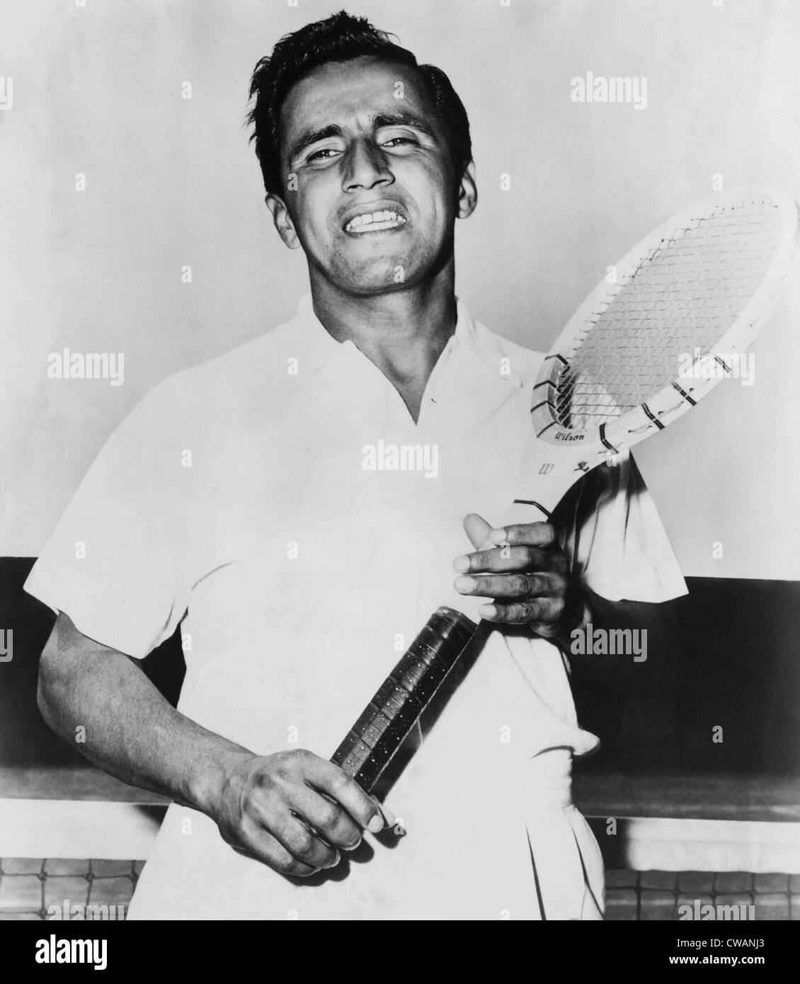 Pancho Segura, ecuadorianischen und amerikanischer Tennisspieler, ca. 1951. Höflichkeit: CSU Archive/Everett Collection. Stockfoto
