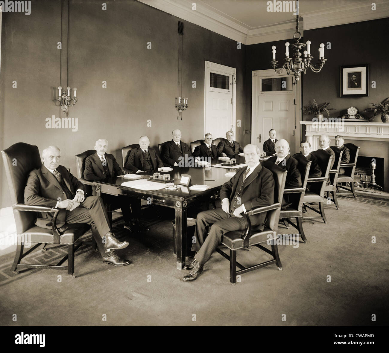 Harding Kabinett im Jahre 1921, war, dass eine inklusive öffentlichen Bediensteten sowie korrumpierbar Politiker hochgeschätzt. Stockfoto