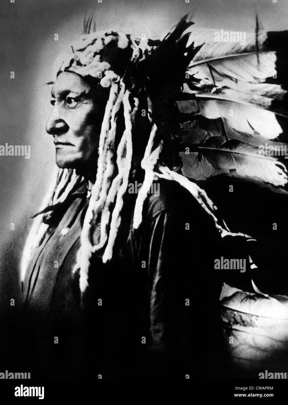 Native American Sioux Häuptling Sitting Bull, (c. 1831-1890), am besten bekannt für seinen Sieg bei der Schlacht am Little Big Horn, c. 1880... Stockfoto