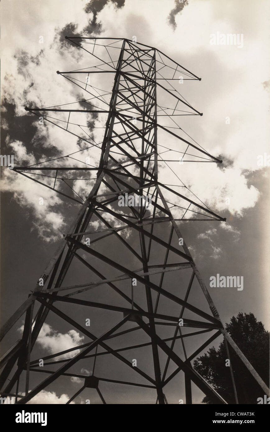 Elektrische Leistung Linie Turm Übertragung von Strom aus Wasserkraft Dämme Tennessee Valley Authority. 1943. Stockfoto