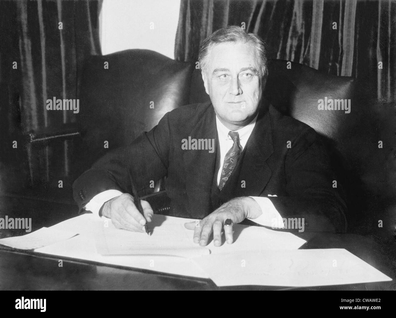 Roosevelt endete Verbot mit der Unterzeichnung Bier Bill, ermöglicht die Herstellung und Verkauf von Licht und "3.2 Bier" Stockfoto