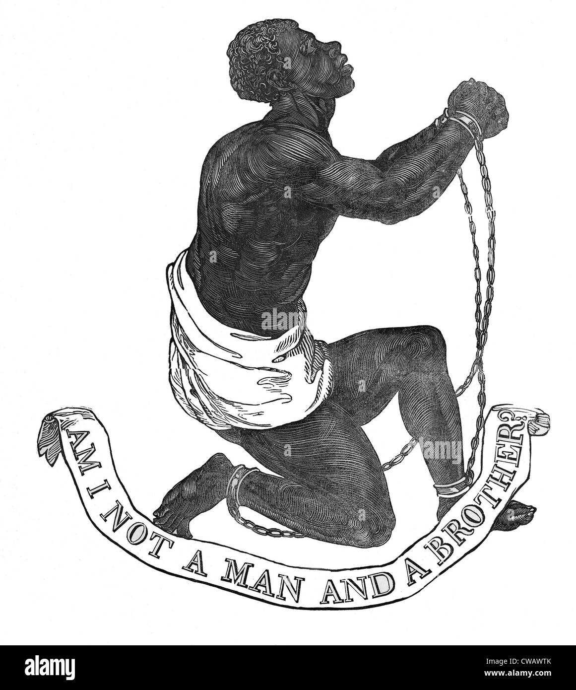 "Bin ich kein Mensch und ein Bruder"? Das Siegel der Gesellschaft für die Abschaffung der Sklaverei in England in den 1780er Jahren, später verwendet als die Stockfoto
