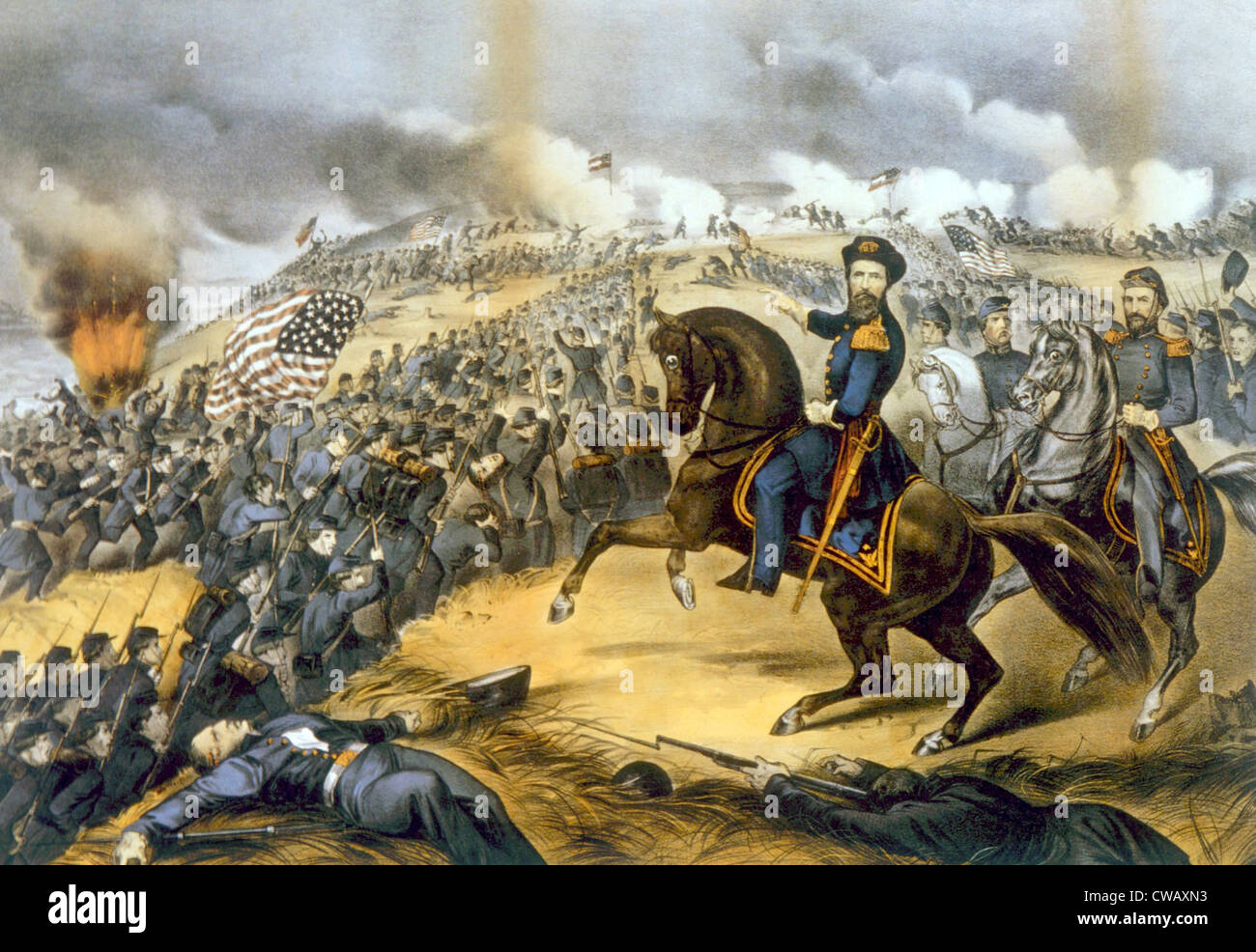 Die Erstürmung von Fort Donelson, 15. Februar 1862, Currier & Ives, 1862 Stockfoto