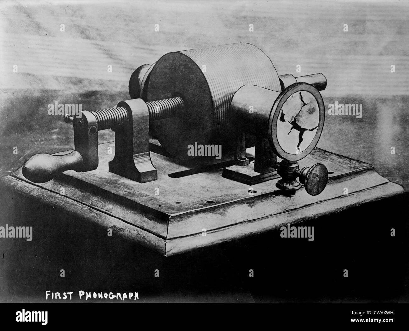 Das erste Grammophon, ca. 1860 s. Stockfoto