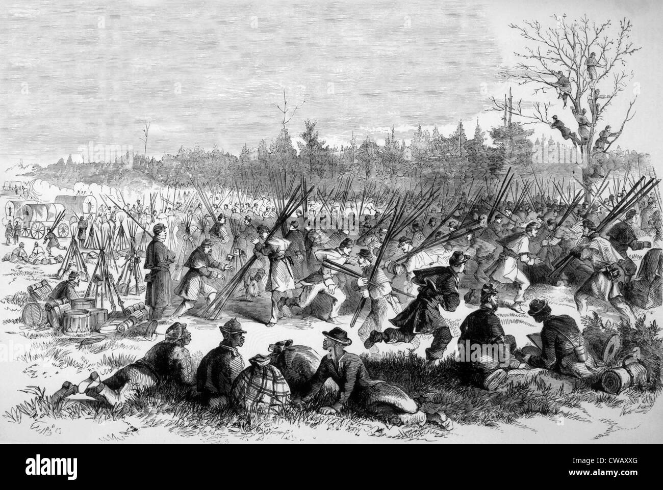 Dritte Brigade, Third Division, sechste Corps einrichten Camp in