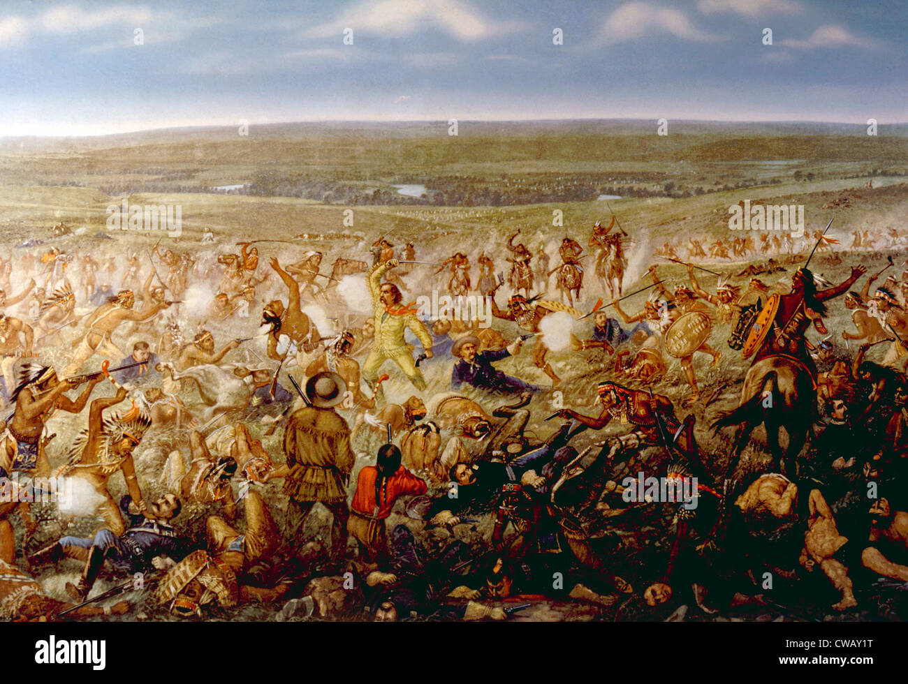 Custer's Last Stand, General George Armstrong Custer in der Schlacht von Little Bighorn 1876 Stockfoto