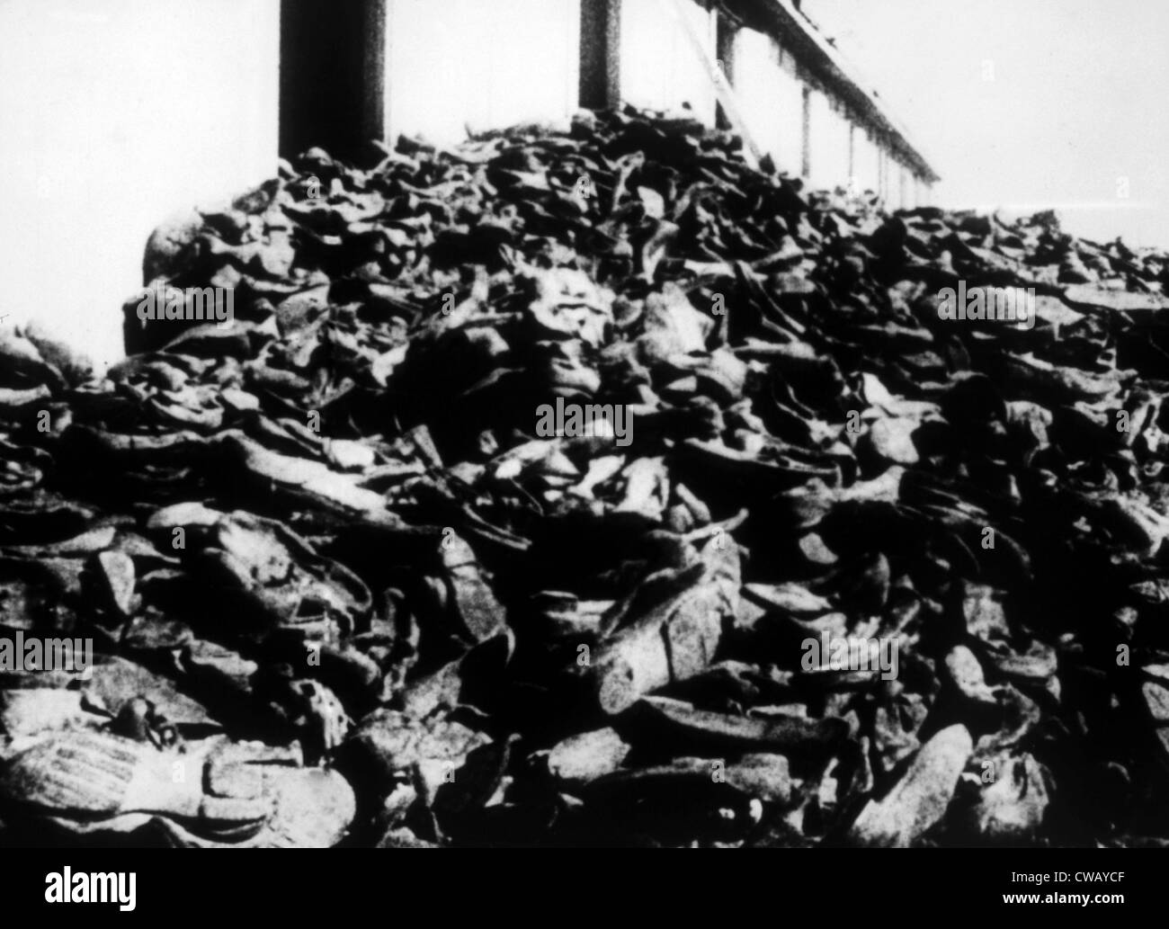 Schuhe entnommen KZ-Häftlinge, 1945 Stockfoto