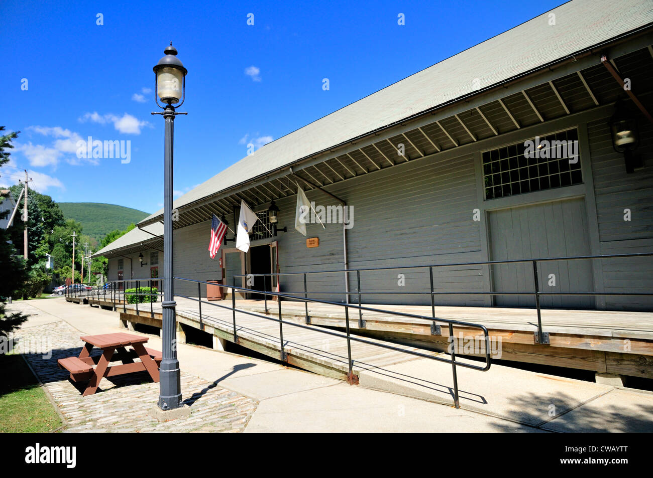 Besucherzentrum am westlichen Tor Erbe State Park, North Adams, Massachusetts Stockfoto