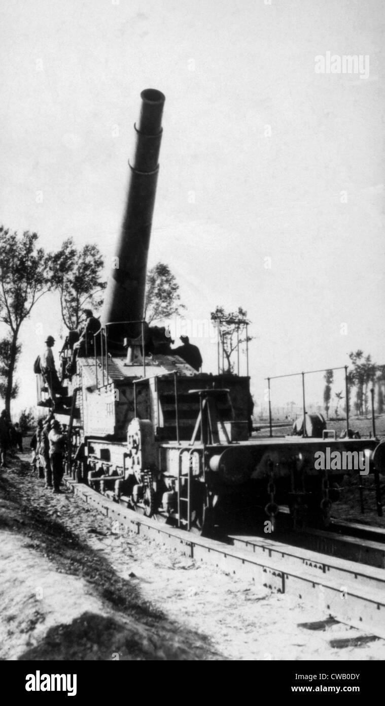 Ersten Weltkrieg, Deutsche Bahn schwere Artillerie, ca. 1917 Stockfoto