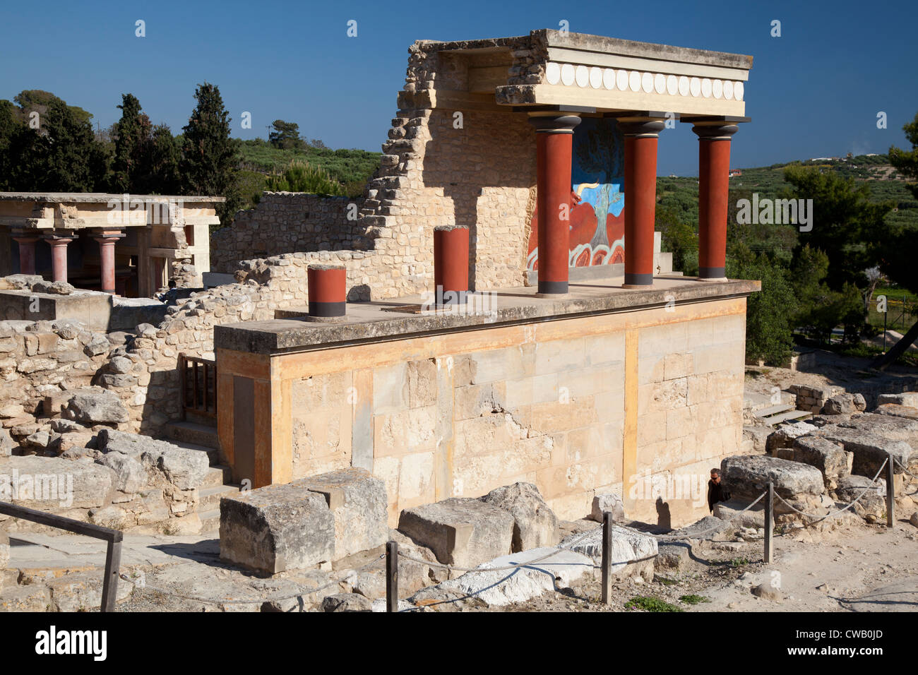 Ruinen der Palast von Knossos, Kreta, Griechenland Stockfoto