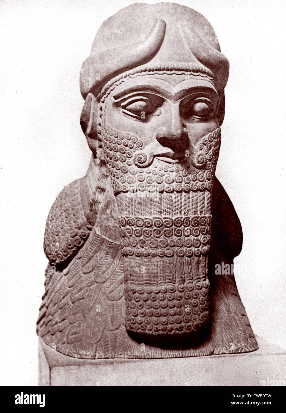Assyrien, vom Tempel des Nabu, der Kopf des Gottes zu schreiben, Nimroud ca. 811-783 v. Chr., Foto ca 1860 Stockfoto