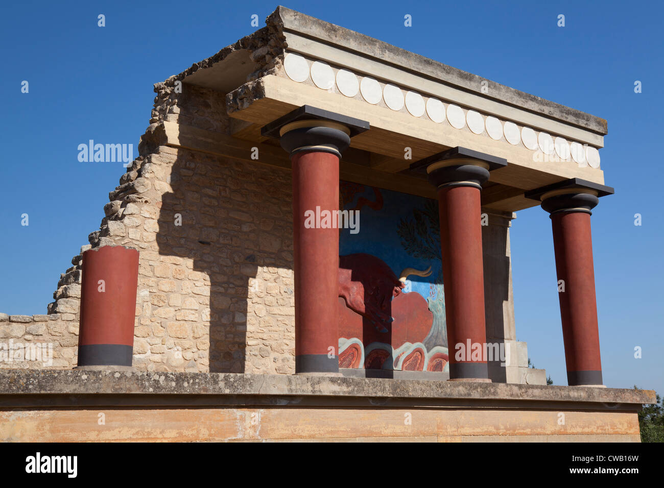 Ruinen der Palast von Knossos, Kreta, Griechenland Stockfoto
