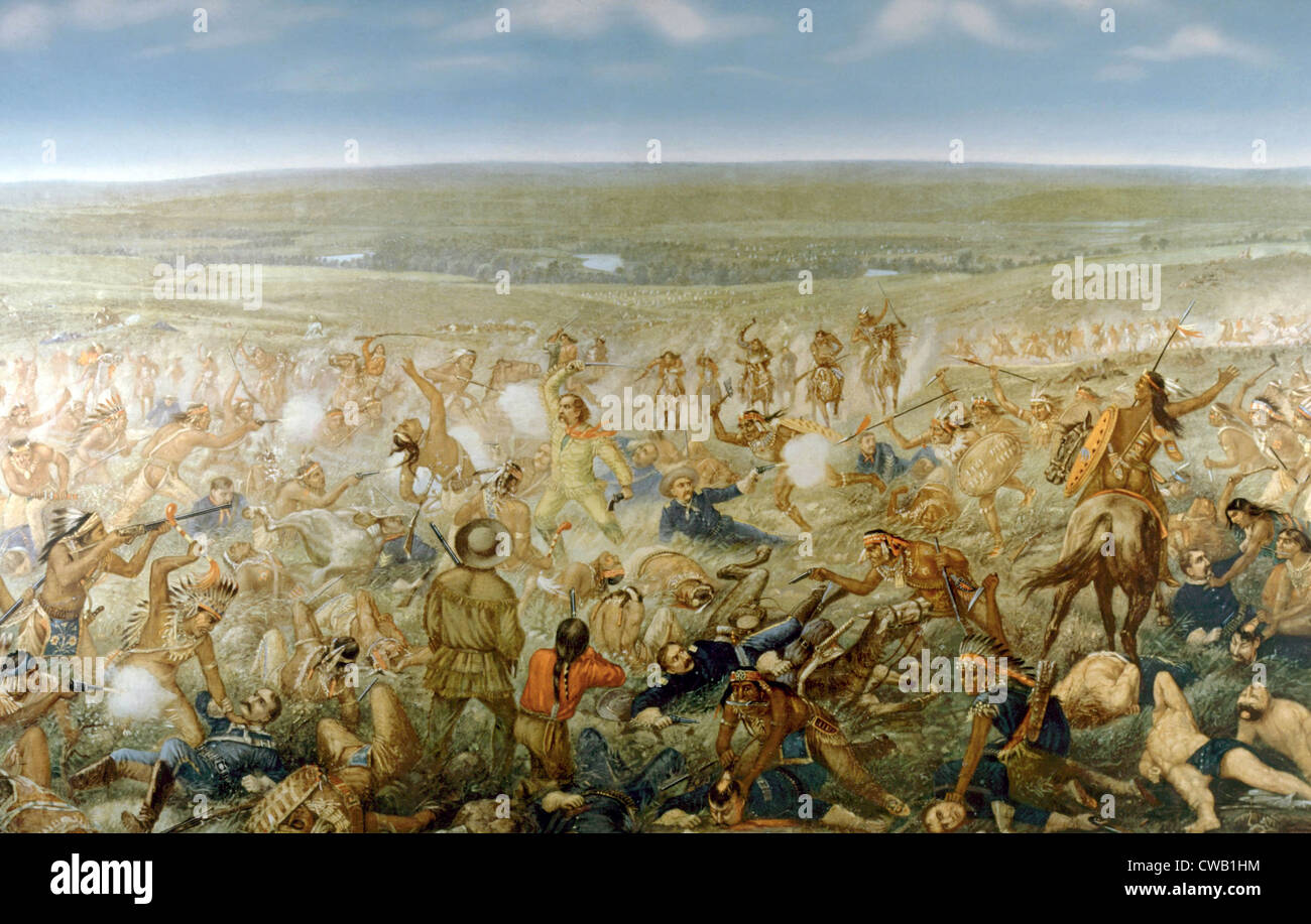 General George Armstrong Custer's Last Stand in der Schlacht von Little Bighorn 1876 Stockfoto