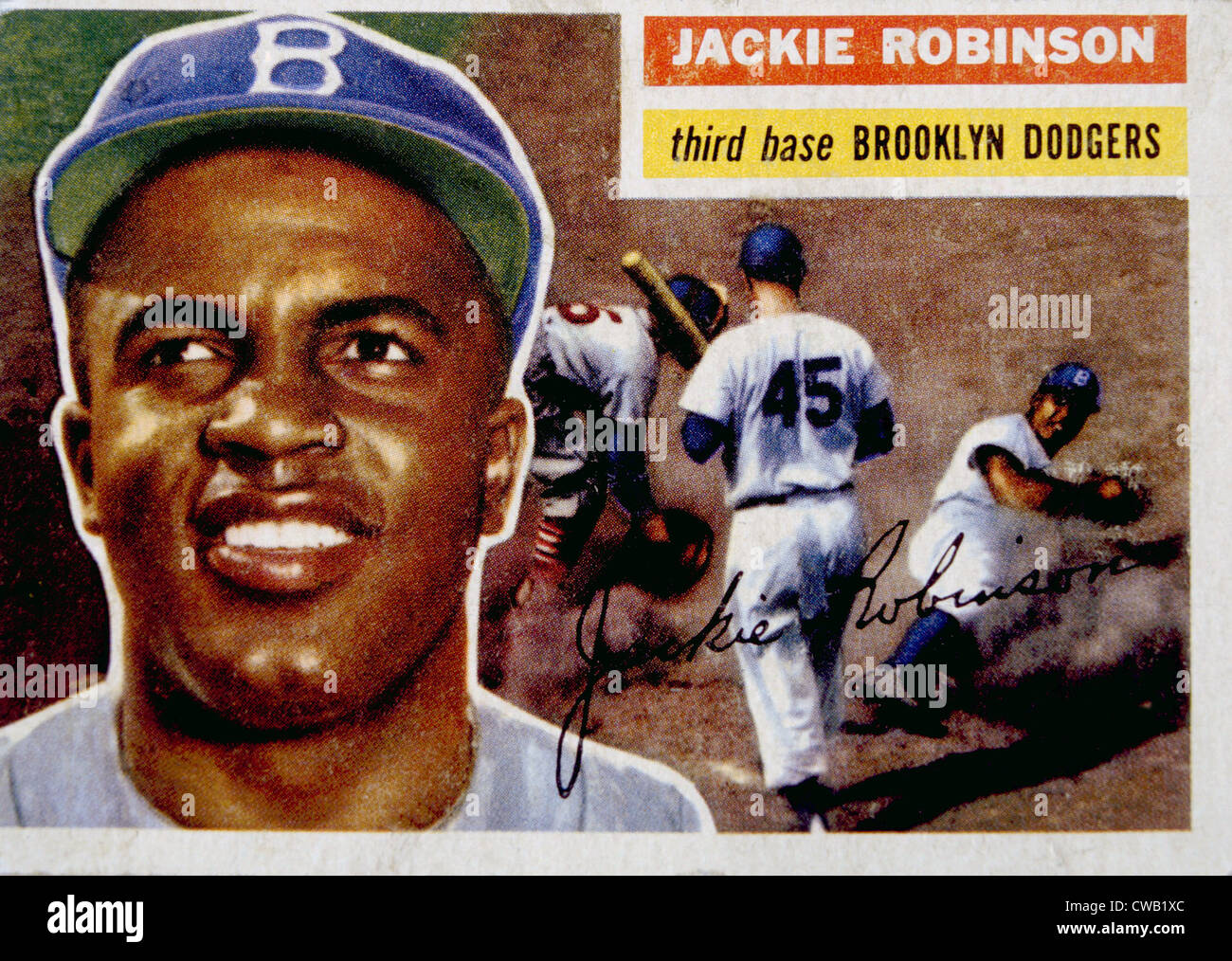 Jackie Robinson (1919 – 1972), erster Afroamerikaner, 1946 in der Major League zu spielen. Stockfoto