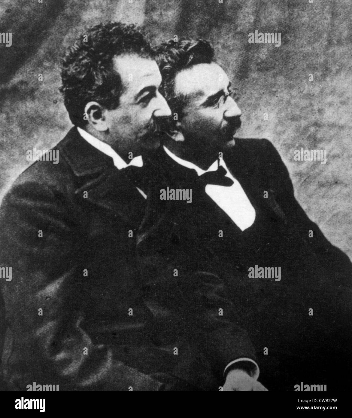 Die Brüder Lumiere Louis Jean Lumiere (1864-1948), Auguste Lumière (1862-1954) Stockfoto