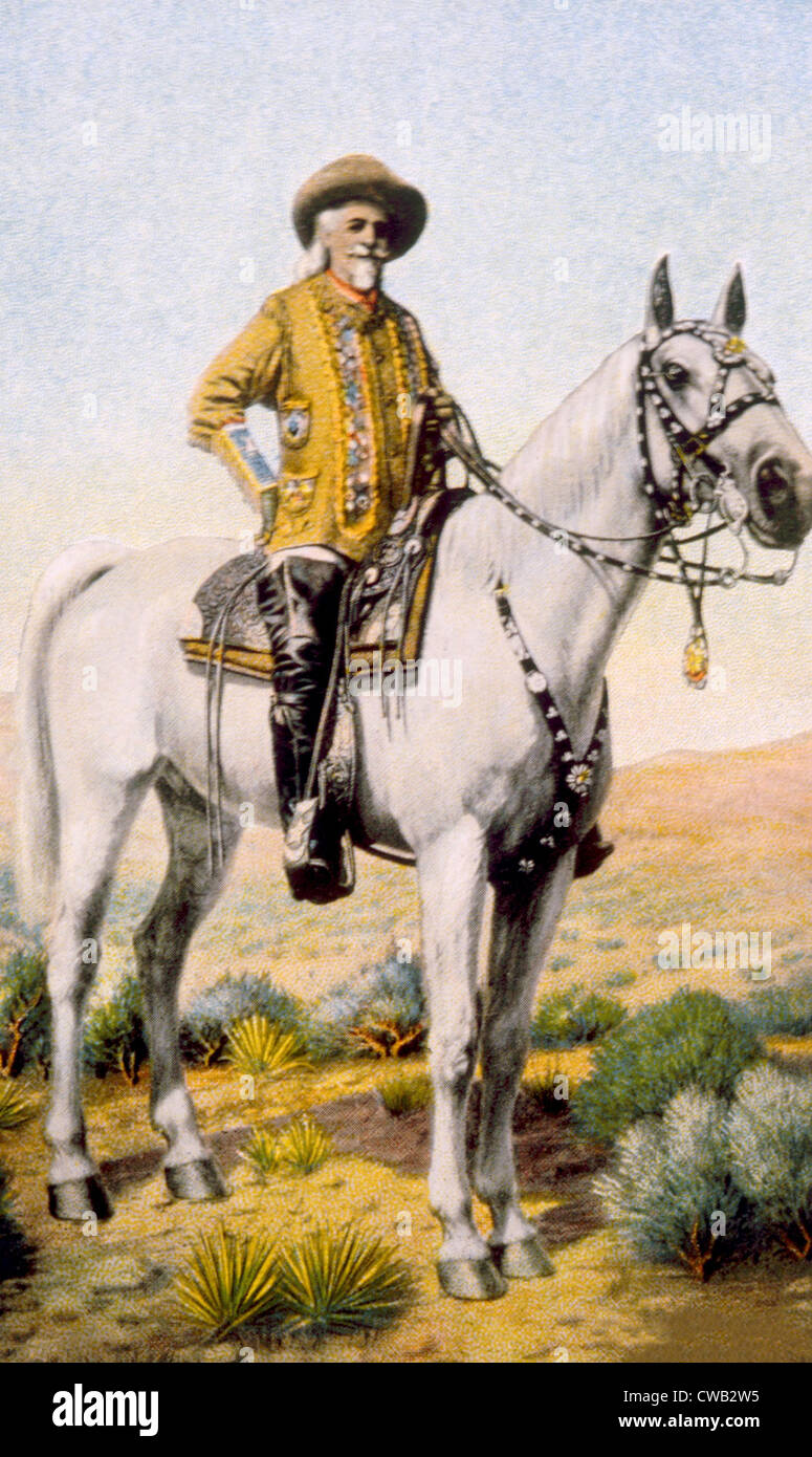 William (auch bekannt als Buffalo Bill Cody) (1846 – 1917), Gemälde von Robert Lindneux Darstellung seine letzte Vorstellung im Jahre 1916 Stockfoto