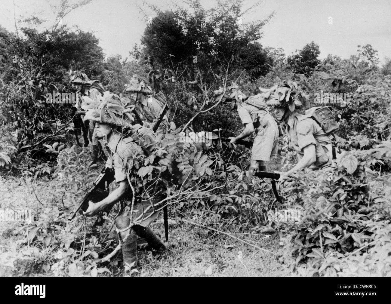 Zweiter Weltkrieg, US-Soldaten versteckt, ca. 1940-1946. Stockfoto