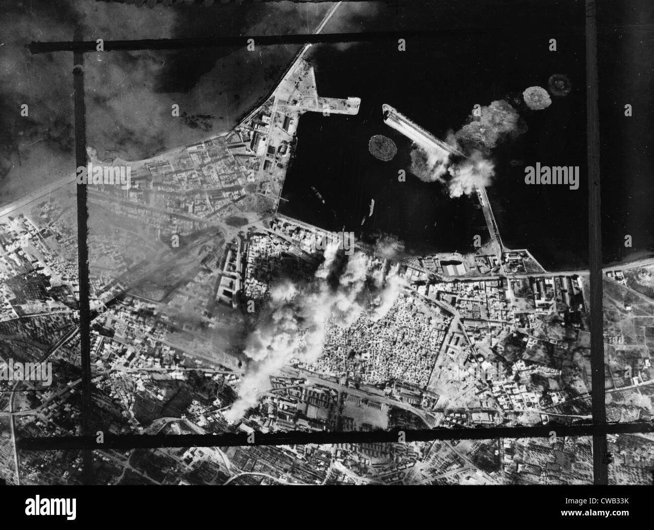 Zweiter Weltkrieg, original-Bildunterschrift: "die tödliche Treffsicherheit der United States Army Air Force Bomber wird grafisch dargestellt Stockfoto