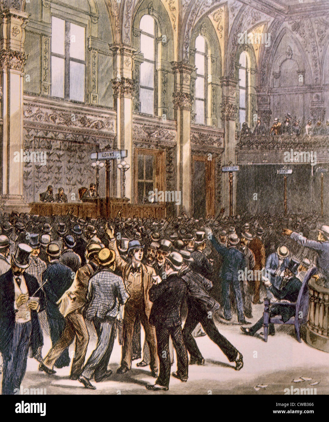 Die New York Stock Exhange während der Panik von 1893 Stockfoto