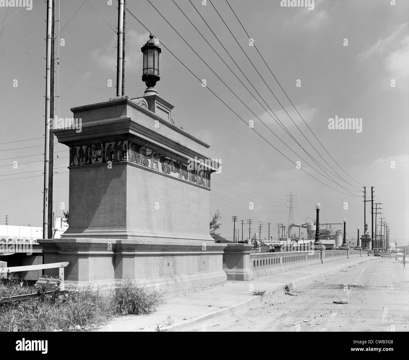 Los Angeles, Ausschnitt Washington Boulevard Brücke, Kalifornien, Fotos etwa Ende der 1970er Jahre. Stockfoto