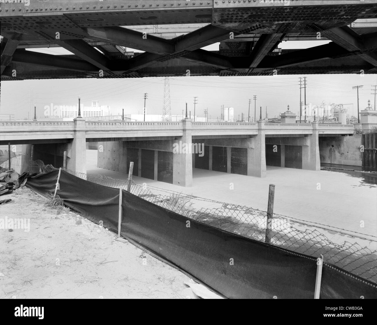 Los Angeles, Ausschnitt Washington Boulevard Brücke, Kalifornien, Fotos etwa Ende der 1970er Jahre. Stockfoto