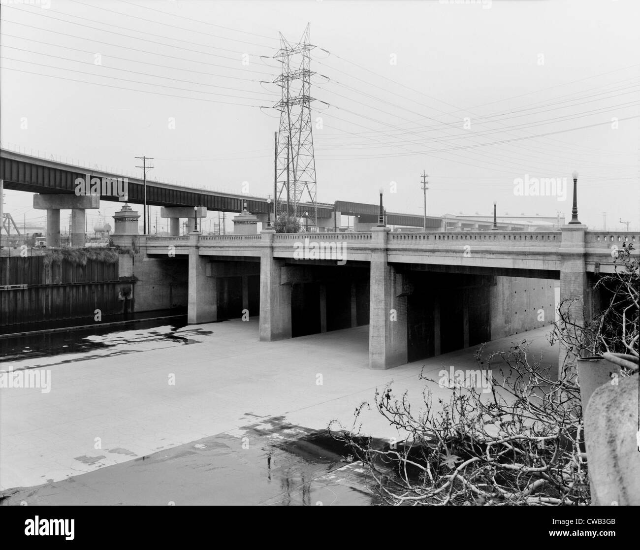 Los Angeles, Ausschnitt Washington Boulevard Brücke, Kalifornien, Fotos etwa Ende der 1970er Jahre. Stockfoto
