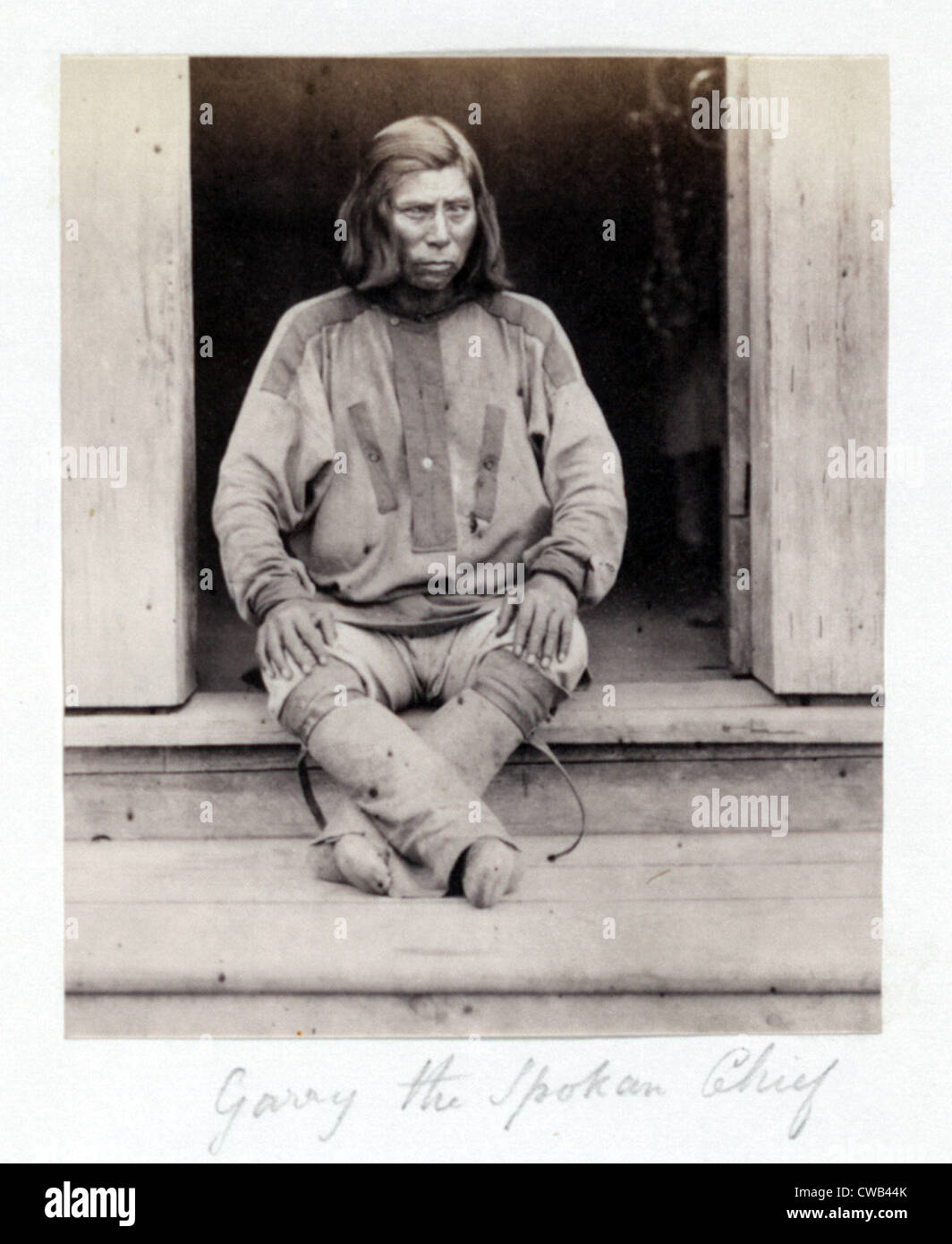 Native American Indian Chief, "Garry Chef Spokan", Detail aus Diptychon mit dem Titel: "Garry Spokan Chef und drei seiner Stockfoto