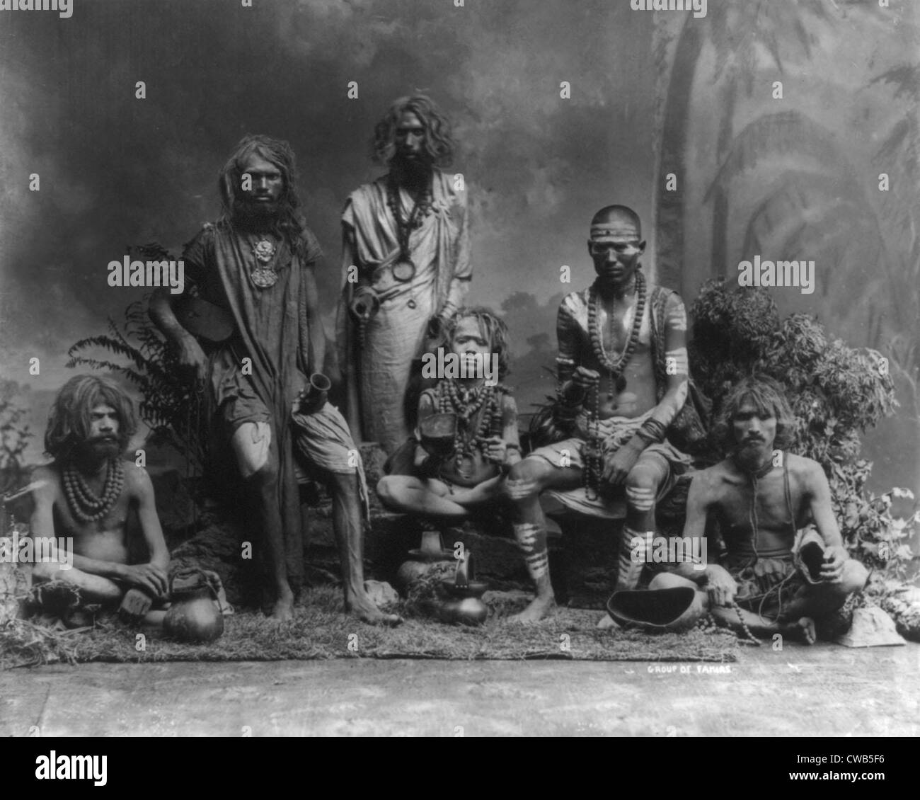 Gruppe der Fakire, Indien, Foto um 1890-1900. Stockfoto