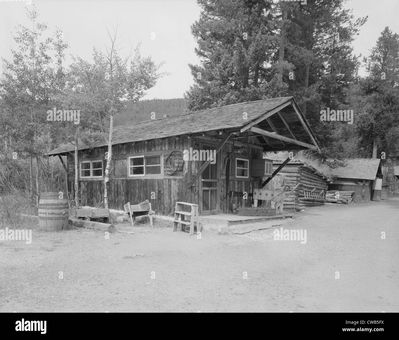 Präparatoren Shop, Holzwarth Trout Lodge Trail Ridge Road, Nähe Grand Lake, Grand County, Colorado, Foto von Arnold Stockfoto