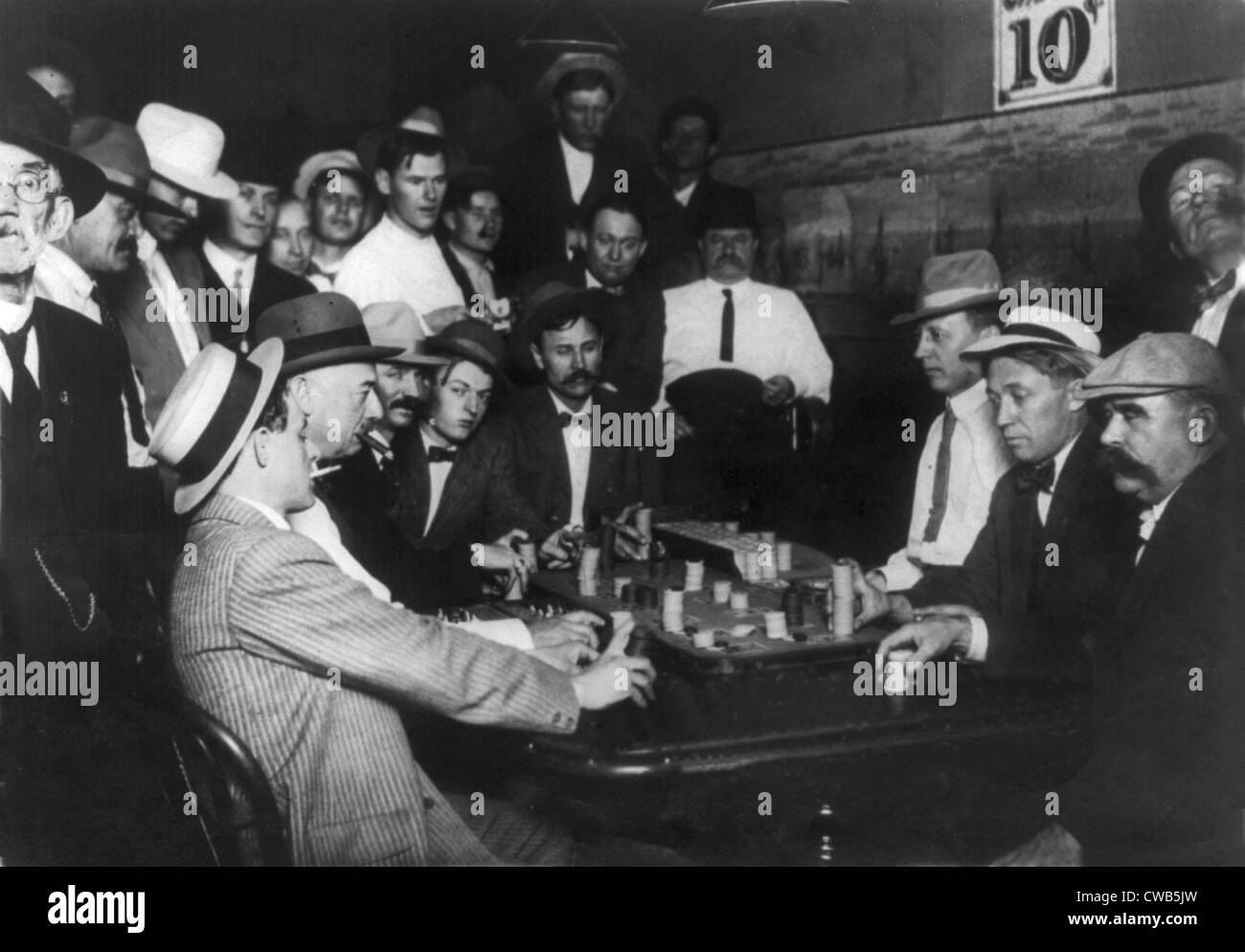 Nevada, öffnen Sie Glücksspiel in Reno, Spiel von Faro mit vielen Zuschauern, Foto von L. Levitch, 8. Oktober 1910. Stockfoto