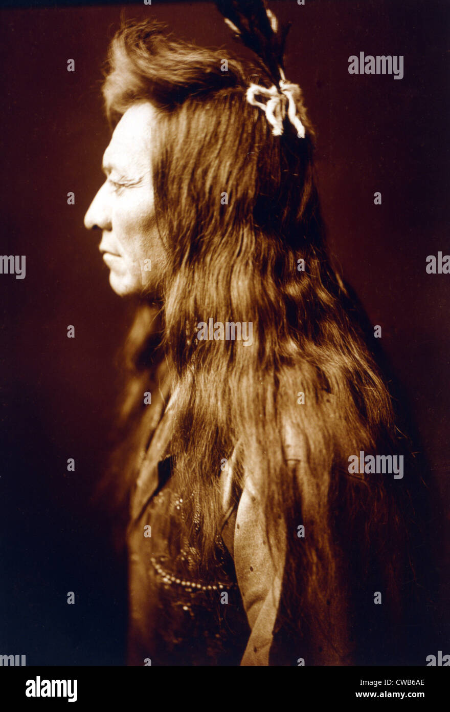 Black Eagle, Nez Percé Mann. Curtis Foto, ca. 1905 Stockfoto