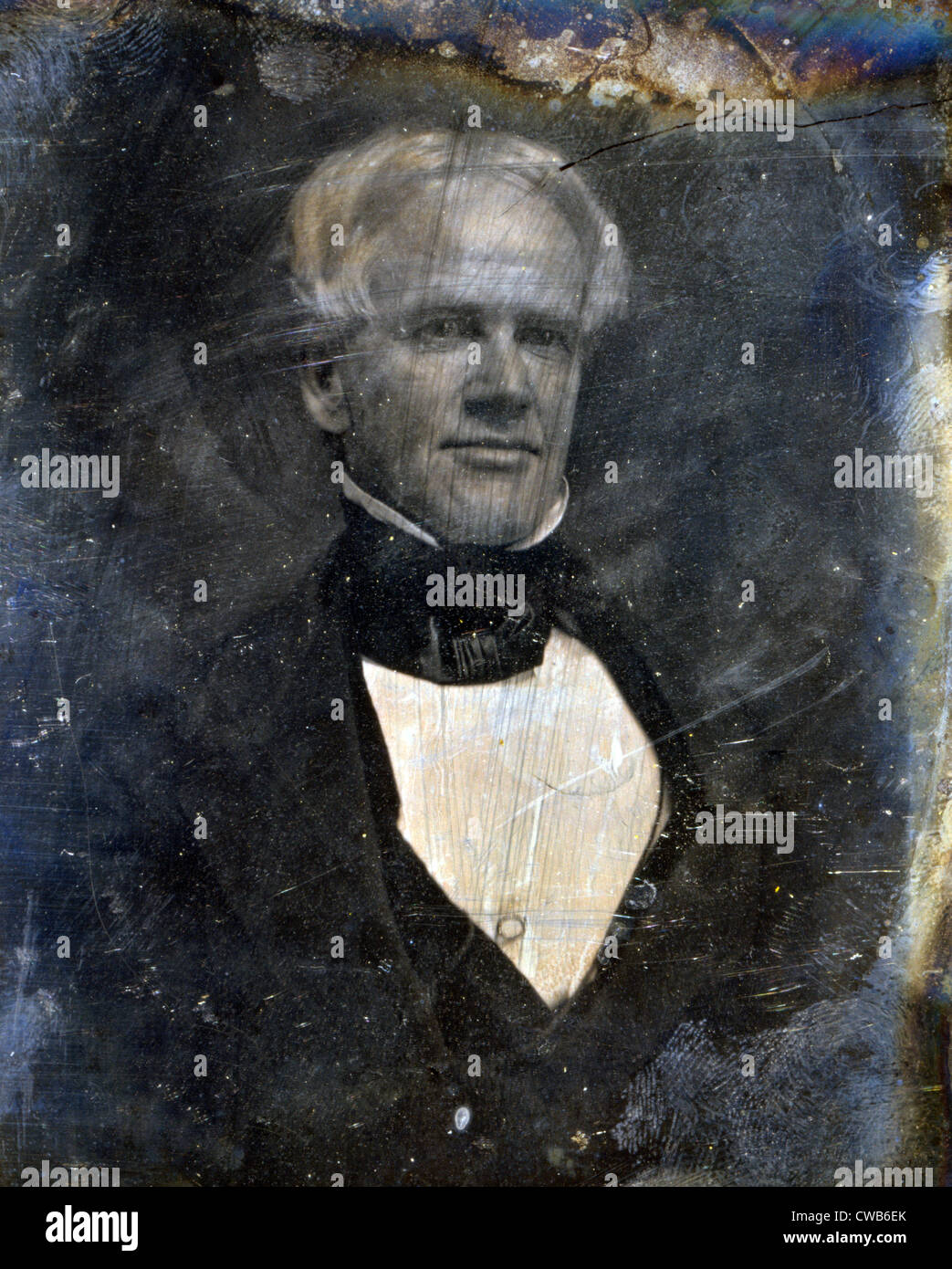 Horace Mann, Whig und Free Soil Kongressabgeordneter aus Massachusetts, halbe Platte Daguerreotypie, Gold getönt. 1844-1859 Stockfoto