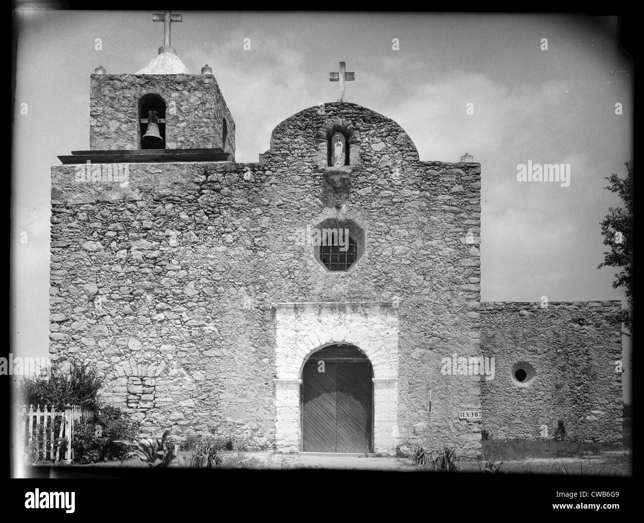 La Bahia Presidio Kapelle, Goliad, Texas. Hier wurden die texianisches Gefangene vor massakriert von der mexikanischen Armee unter Stockfoto