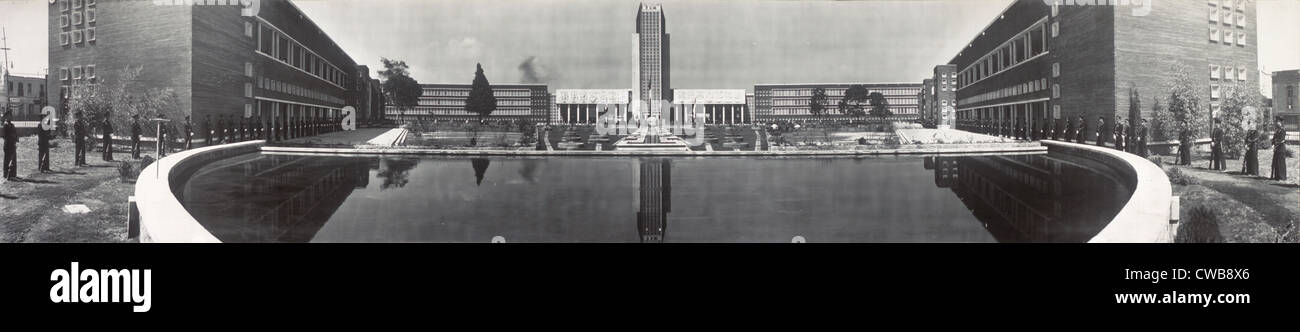 Mexiko-Stadt, Escuela Normal, ein Lehrgebäude von UNESCO, ca. 1947 verwendet. Stockfoto