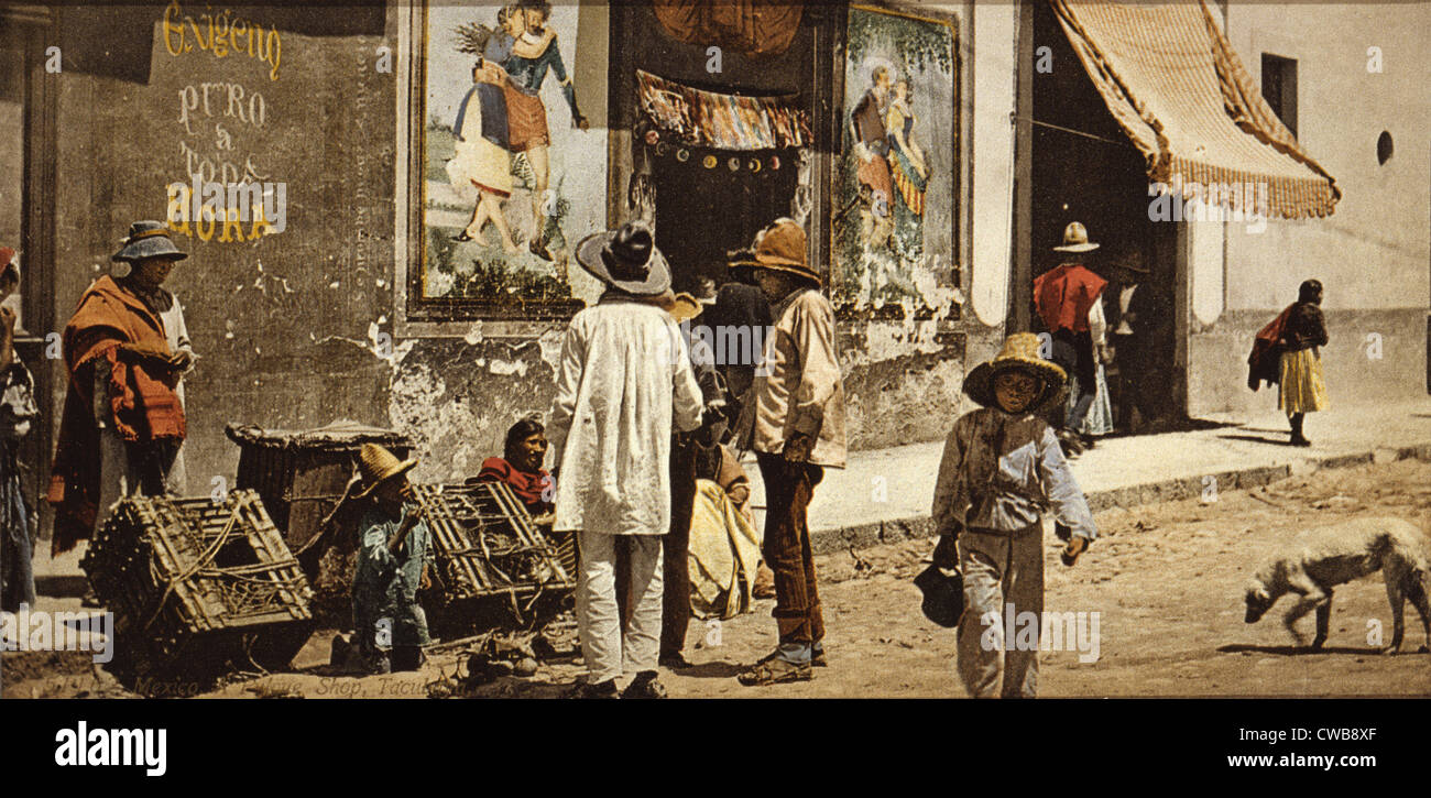 Mexiko, einem Pulque-Shop in Tacubaya, Photochrom von William Henry Jackson, circa Ende 1800 s. Stockfoto