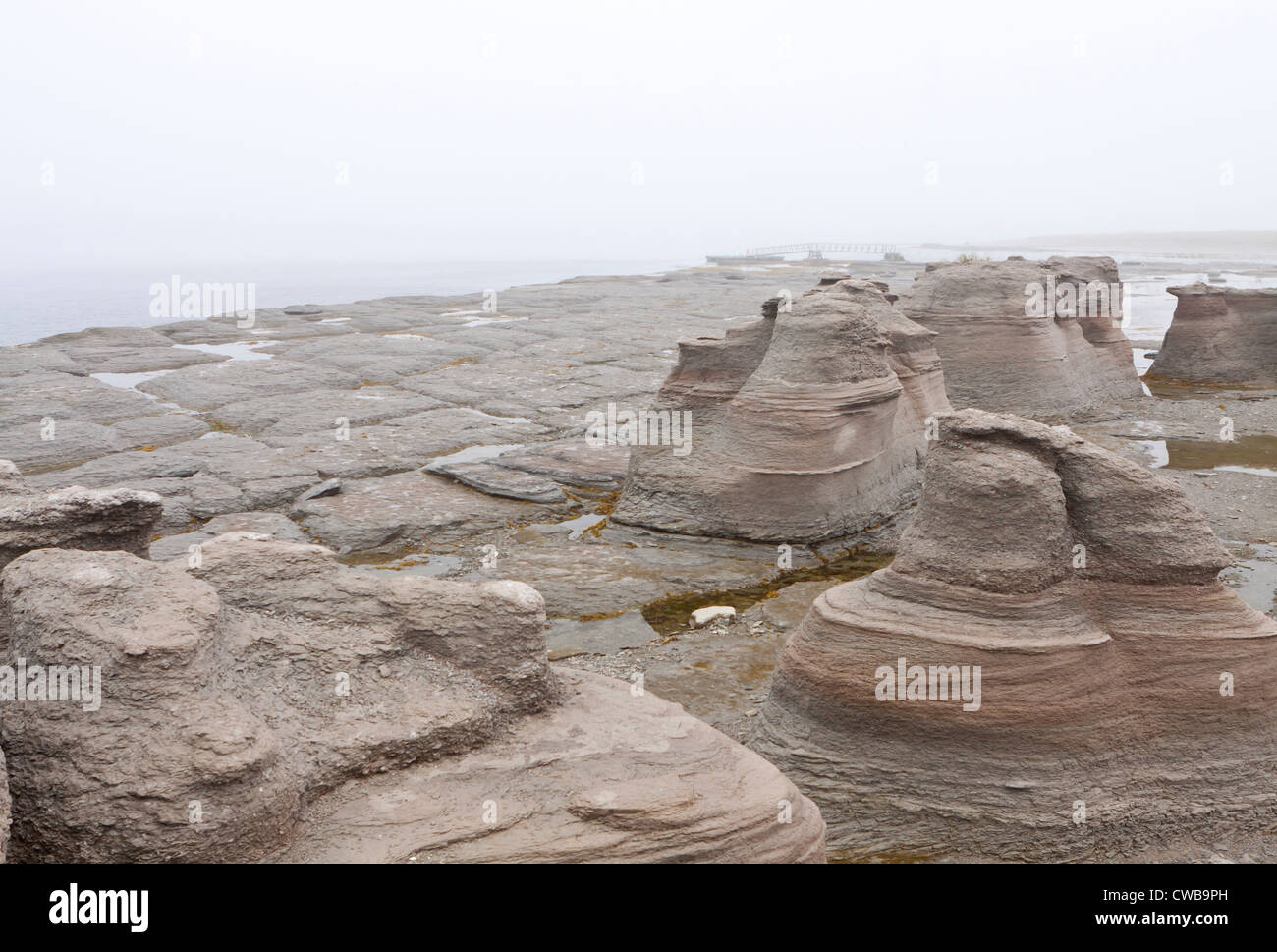 Monolithen im Mingan Archipel National Park Reserve von Kanada Stockfoto