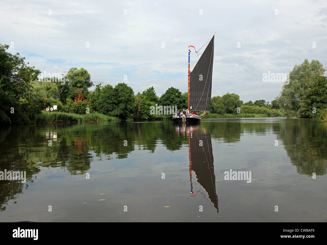Norfolk Wherry Albion auf Fluß Yare Stockfoto