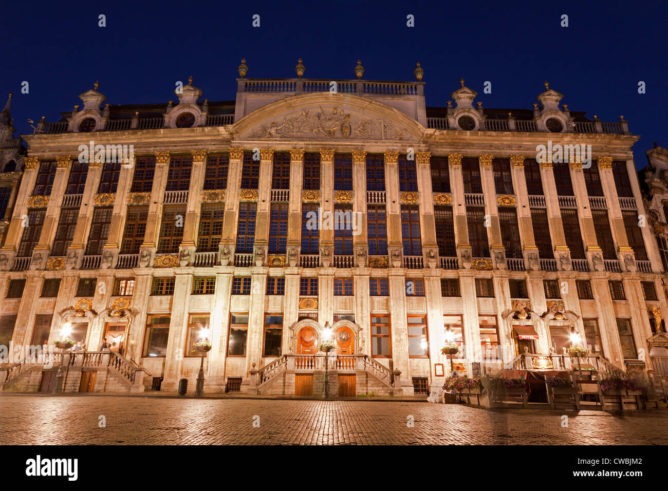 Brüssel - Maison des Ducs de Brabant - Palast vom Hauptplatz Abend Stockfoto