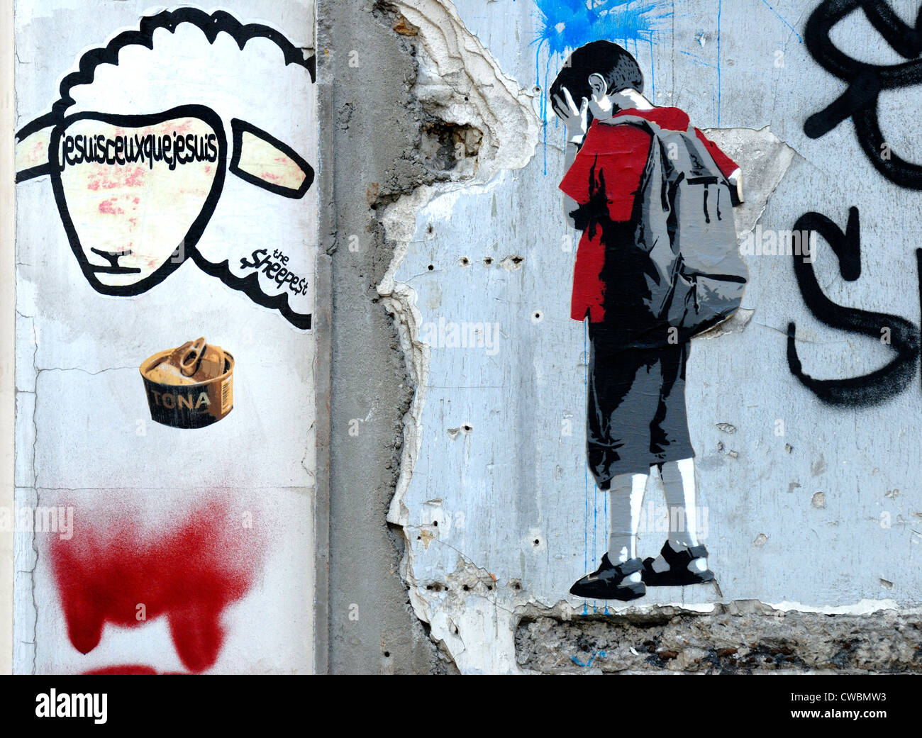 Paris, Frankreich. Street-Art in Rue du Colonel Driant (1. Arr) Stockfoto