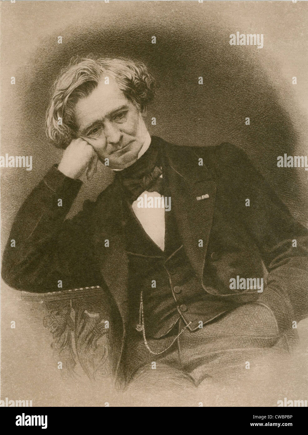 Hector Berlioz (1803-1869) französischer Komponist der Romantik. Kupferstich nach einer 1896-Fotografie von Pierre Petit. Stockfoto