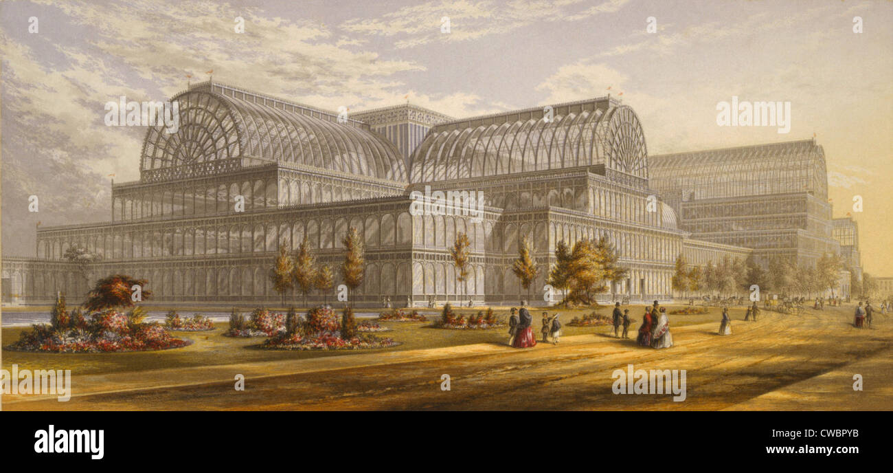Crystal Palace während der Weltausstellung, London, 1851-1852, war ein revolutionäres Bauwerk von Sir Joseph Paxton mit Stockfoto